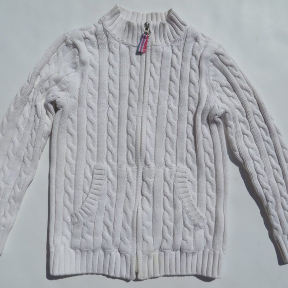 L.L.Bean Sweater 6X-7 cardigan full zip Girls Boys Kids 100% Cotton ll bean - Picture 4 of 12